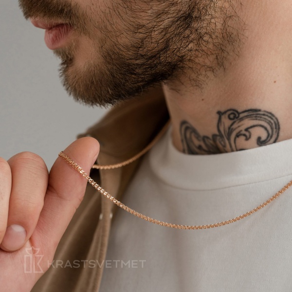 Цепь из красного золота 585, плетение «Нонна»